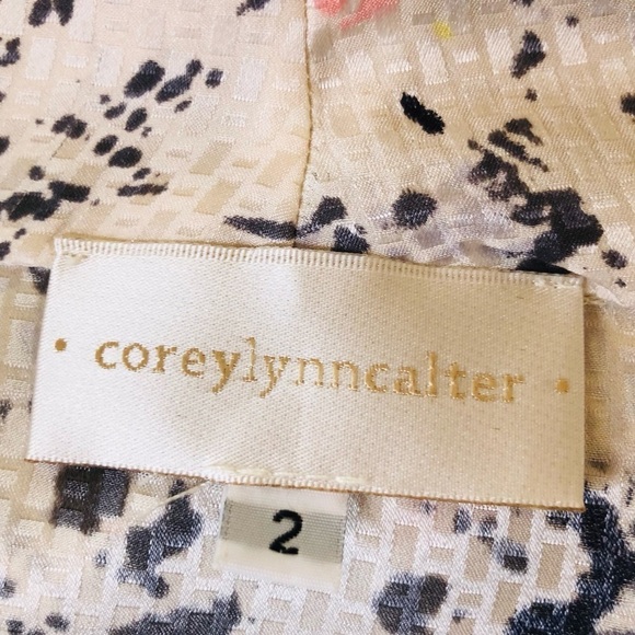 NWT COREY LYNN CALTER Silk Multicolored Printed Mini Cocktail Dress Size:2 - Picture 4 of 16